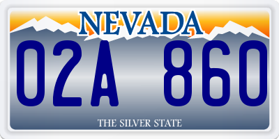 NV license plate 02A860