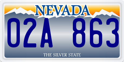 NV license plate 02A863