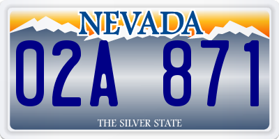 NV license plate 02A871