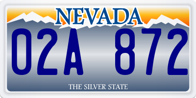 NV license plate 02A872