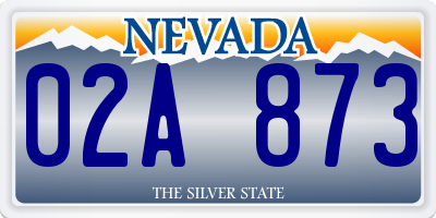 NV license plate 02A873