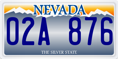 NV license plate 02A876