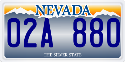 NV license plate 02A880