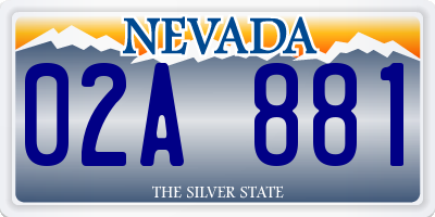 NV license plate 02A881