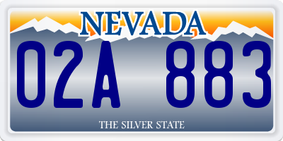 NV license plate 02A883