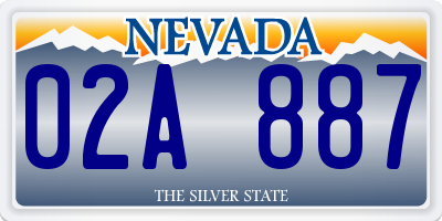 NV license plate 02A887