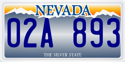 NV license plate 02A893