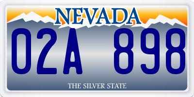 NV license plate 02A898