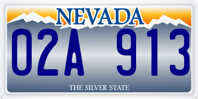 NV license plate 02A913