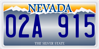 NV license plate 02A915