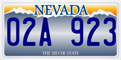 NV license plate 02A923