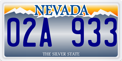 NV license plate 02A933