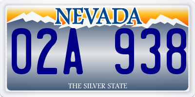 NV license plate 02A938