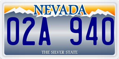 NV license plate 02A940