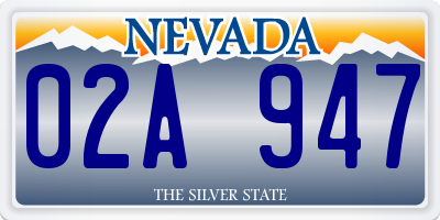 NV license plate 02A947