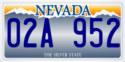 NV license plate 02A952