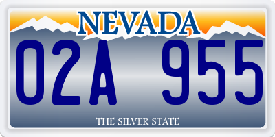 NV license plate 02A955