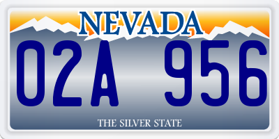NV license plate 02A956