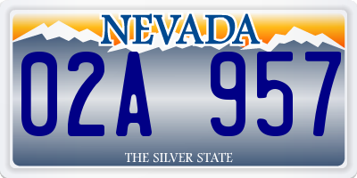 NV license plate 02A957