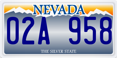 NV license plate 02A958