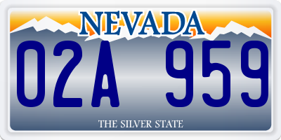 NV license plate 02A959