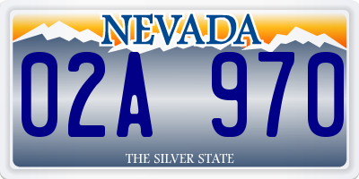 NV license plate 02A970