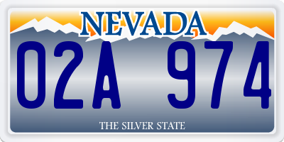 NV license plate 02A974