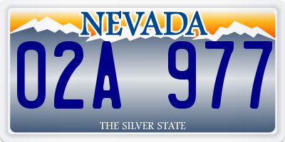 NV license plate 02A977