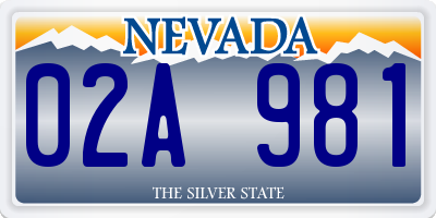NV license plate 02A981