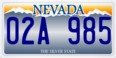 NV license plate 02A985