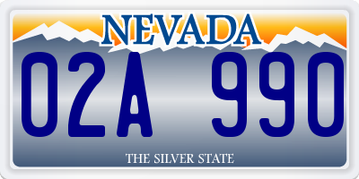 NV license plate 02A990