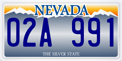 NV license plate 02A991