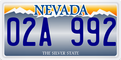 NV license plate 02A992