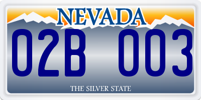 NV license plate 02B003