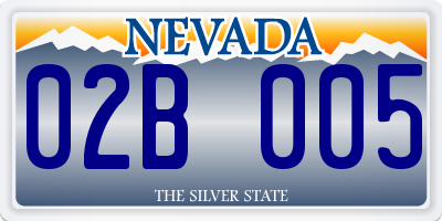 NV license plate 02B005