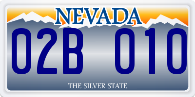 NV license plate 02B010