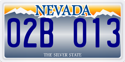 NV license plate 02B013