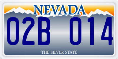 NV license plate 02B014