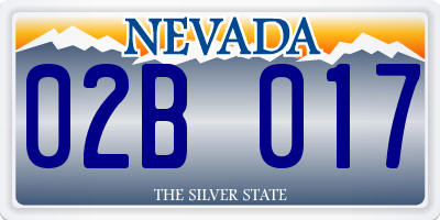 NV license plate 02B017