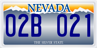 NV license plate 02B021