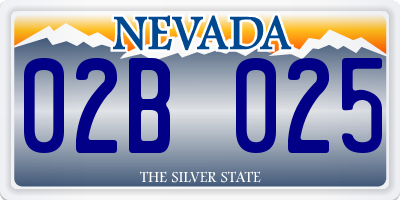 NV license plate 02B025