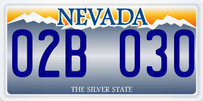 NV license plate 02B030