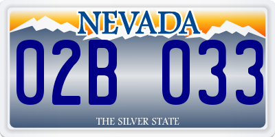 NV license plate 02B033