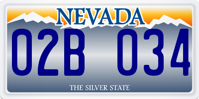NV license plate 02B034