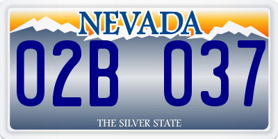 NV license plate 02B037