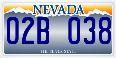 NV license plate 02B038