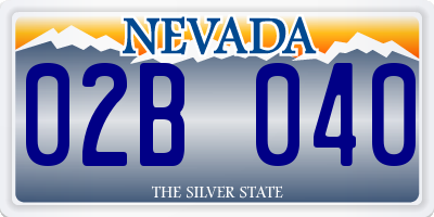 NV license plate 02B040