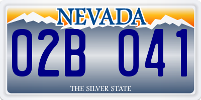 NV license plate 02B041