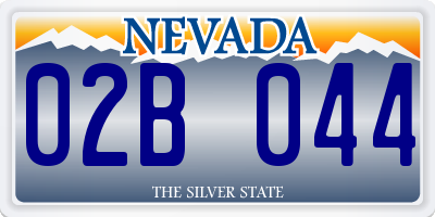 NV license plate 02B044