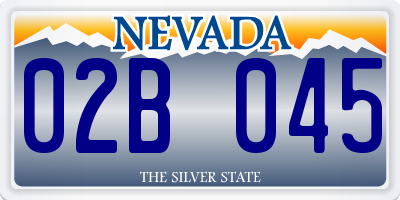 NV license plate 02B045